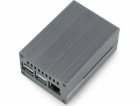 OEM skříň Raspberry Pi 4B s ventilátorem - hliníková - šedá