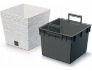 Prosperplast Furu čtvercový květináč s vložkou 29,5 cm bílý