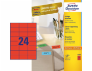 Avery Zweckform Barevné etikety 70 x 37 mm červené (3448)