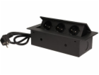 Orno Zapuštěné zásuvky 3x230V Černé (OR-AE-1337/B)