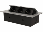 Orno Zápustné zásuvky 3x250V AC s plochým okrajem, černé ...
