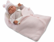 Llorens Panenka - Miminko v růžovém zavinovačce, 42 cm (74048)