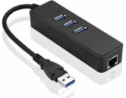 MicroConnect USB HUB 1x RJ-45 + 3x USB-A 3.0 (MC-USB3.0HUBWETH)