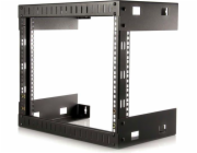 StarTech.com 8U 19" Wall Mount Network Rack - 12" Deep 2 Post Open Frame Server Room Rack for Data/AV/IT/Computer Equipment/Patch Panel with Cage Nuts & Screws 135lb Capacity, Black (RK812WALLO) - Roz