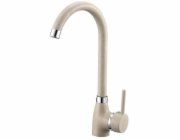 Kuchinox BKZ_468K Kuchyňská baterie, žulový dřez s 8 otvory, 1 otvor, s béžovým výtokem