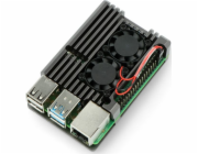 JustPi Pouzdro s dvojitým ventilátorem pro Raspberry Pi 4B (DNG-16012)