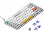 Nuphy - Air75 V2 Bezdrátová mechanická klávesnice - Slim Ionic Bezdrátová mechanická klávesnice Bílá Wisteria