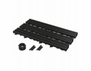 ALCADRAIN Garážová sada 3 m plastový rošt (2× zátka, 1× zásuvka DN110) rozměr 1000x137×60 mm - třída zatížení A15
