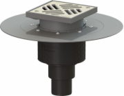 Kessel Odtok Ecoguss DN 50, svislý odtok, s nerezovou mřížkou 138x138, s lepenou přírubou