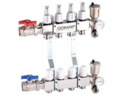 Comap Nerezový rozdělovač s termostatickým ventilem, průtokoměrem, automatickým odvzdušňovacím ventilem, vypouštěcím ventilem a 10-obvodovým teploměrem (DWZ)