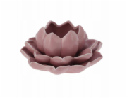 Home Styling Collection Porcelánový svícen na čajovou svíčku s motivem lotosového květu, 12,5 x 13 x 6,5 cm