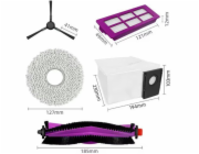 Midea Sada náhradních dílů V15: 1x boční kartáč, 2x mopovací podložka, 1x válečkový kartáč, 1x filtr, 1x prachový sáček