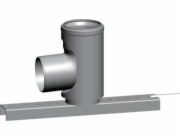 Poujoulat OPĚRNÉ KOLENO 87° PRO ODVOD SPALIN DN80, POLYPROPYLEN, DO 120° S LIŠTOU