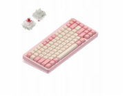 Nuphy - Halo75 v2 Bezdrátová mechanická klávesnice - Sakura Fizz Silent Red Clear-Top Bezdrátová mechanická klávesnice