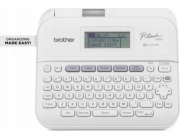 Brother Tiskárna štítků P-Touch PT-D410 - Popis - s/š - Termotransfer - 18 mm Breite - 180 dpi - až 20 mm/Sek. - USB - Řezačka - 5-zeiliger Druck, Druckvorschau, Spiegelschrift, Vertikaler Druck - Grau, weiss