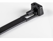 Startech 12cm(5") Reusable Cable Ties, 7mm(1/4") wide, 30mm(1-1/8") Bundle Dia. 22kg(50lb) Tensile Strength, Releasable Nylon Ties, Indoor/Outdoor, 94V-2/UL Listed, 100 Pack, Black - Nylon 66 Plastic 