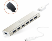Triton j5create USB HUB JCH377 USB 3.2 Gen 1 (3.1 Gen 1) Micro-B 5000 Mbit/s Stříbrný