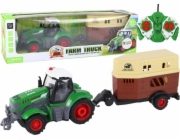 LeanToys RC traktor na dálkové ovládání, zemědělský přívěs, dálkové ovládání 1:24