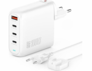 4smarts Nabíječka 4smarts Ladegerät GaN Flex Pro 100W 3 USB-C+1 USB-A, bílá