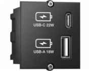 Bachmann Bachmann 917.227 napájecí zásuvka USB A + USB C černá