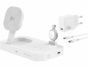 4smarts Nabíječka 4smarts Qi2 Ladestation Trident mit MFi Fast Charger, bílá