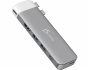 j5create USB HUB j5create JCD394-N huby a rozbočovače 2 x USB 3.2 Gen 2 (3.1 Gen 2) Type-C 5000 Mbit/s šedá, bílá