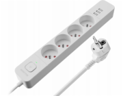 Defender Prodlužovací kabel SFS 133 1,5 m, 4 zásuvky, 3x USB, bílý
