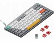 Nuphy - Air75 V2 Bezdrátová mechanická klávesnice - Bezdrátová tenká mechanická klávesnice, měsíčně šedá, brusinková