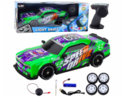 LeanToys RC sportovní auto na dálkové ovládání s podsvícenou karoserií, zelené