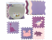 LeanToys Měkká podložka na puzzle vzdělávací, z EVA pěny, růžová, fialová, 25 ks