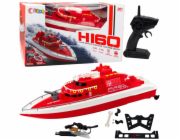 LeanToys Dálkově ovládaný RC motorový člun 1:28 Rescue Red LEAN Toys