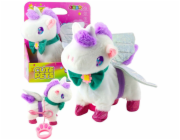 LeanToys Interaktivní jednorožec na vodítku chodí, cválá, zní, odnímatelná křídla