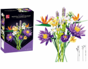 LeanToys Stavební kostky Kytice tropických květin 890 dílků.
