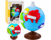 LeanToys Interaktivní vzdělávací glóbus pro batolata - Kontinenty - Otočný