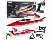 LeanToys Vitality FT007 Dálkově ovládaný RC motorový člun 1:16 bílý a červený