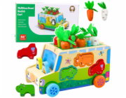 LeanToys Vzdělávací dřevěné bludiště s tvary aut