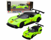 LeanToys Sportovní auto s natahovacím motorem, světly, zvuky, zelené 1:22 LEAN Toys