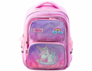 Lean Školní batoh Unicorn s hrudním popruhem růžový 20l
