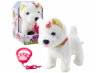 LeanToys Interaktivní pes s mašlemi na vodítku chodí a št...
