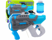 LeanToys Elektrická vodní bublinková pistole 2v1 šedomodrá LEAN Toys