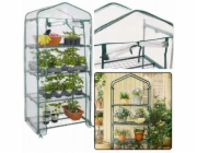 Lean Mini balkonový zahradní skleník, 4 kovové police, PVC fólie, 69 x 49 x 157 cm