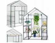 Lean Mini balkonový zahradní skleník 4 kovové police PVC fólie 195 x 143 x 73 cm