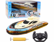 LeanToys Luxusní jachta s dálkovým ovládáním, nafukovací člun, RC LED světla