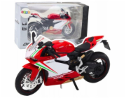 LeanToys Sportovní motocykly, kovová červená bílá světla, zvuky 1:12