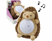 LeanToys Plyšová hračka na spaní Ježek Světelně zvuková hnědá