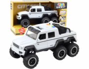 LeanToys Terénní auto, třecí pohon, světla, zvuky, perleťově bílá 6x6 1:16