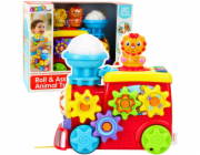 LeanToys Interaktivní hudební lokomotiva pro batolata, ozubená kola, barevná