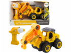 LeanToys Dálkově ovládaný RC šroubovák Bagr Žlutý 2v1