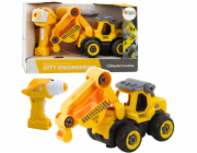 LeanToys Dálkově ovládaný RC šroubovák Bagr Žlutý 2v1