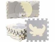 LeanToys VZDĚLÁVACÍ PODLOŽKA MĚKKÁ EVA PĚNA PUZZLE OHRAČKA BÉŽOVĚ ŠEDÁ 25 DÍLŮ